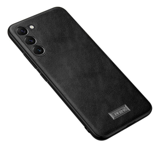 For Samsung Galaxy S23+ 5G SULADA Shockproof TPU Hybrid Handmade Leather Phone Case(Black)