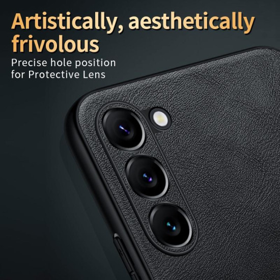 For Samsung Galaxy S24+ 5G SULADA Shockproof TPU Hybrid Handmade Leather Phone Case(Blue)