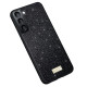 For Samsung Galaxy S24+ 5G SULADA Glittery TPU Hybrid Handmade Leather Phone Case(Black)