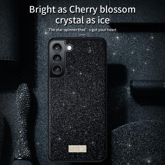 For Samsung Galaxy S24+ 5G SULADA Glittery TPU Hybrid Handmade Leather Phone Case(Red)
