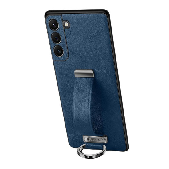 For Samsung Galaxy S23+ 5G SULADA PC Hybrid Leather Texture Skin Feel Shockproof Phone Case(Blue)