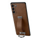For Samsung Galaxy S23+ 5G SULADA PC Hybrid Leather Texture Skin Feel Shockproof Phone Case(Brown)