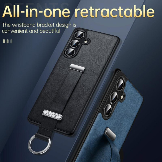 For Samsung Galaxy S24+ 5G SULADA PC Hybrid Leather Texture Skin Feel Shockproof Phone Case(Brown)
