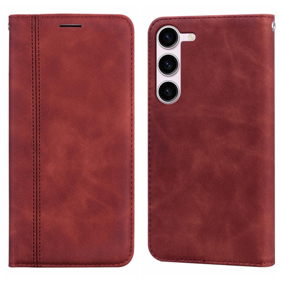For Samsung Galaxy S24+ Frosted Business Magnetic Horizontal Flip PU Phone Case(Brown)