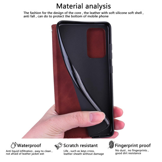 For Samsung Galaxy S24+ Frosted Business Magnetic Horizontal Flip PU Phone Case(Brown)