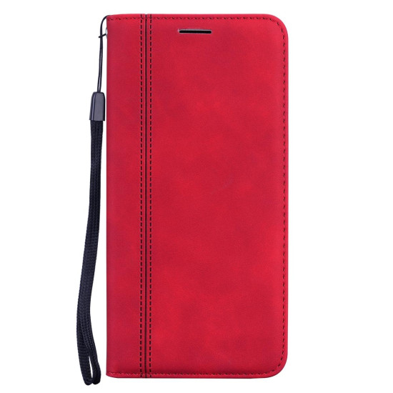 For Samsung Galaxy S24+ Frosted Business Magnetic Horizontal Flip PU Phone Case(Red)