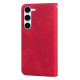 For Samsung Galaxy S24+ Frosted Business Magnetic Horizontal Flip PU Phone Case(Red)
