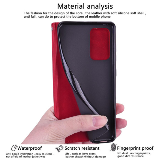 For Samsung Galaxy S24+ Frosted Business Magnetic Horizontal Flip PU Phone Case(Red)