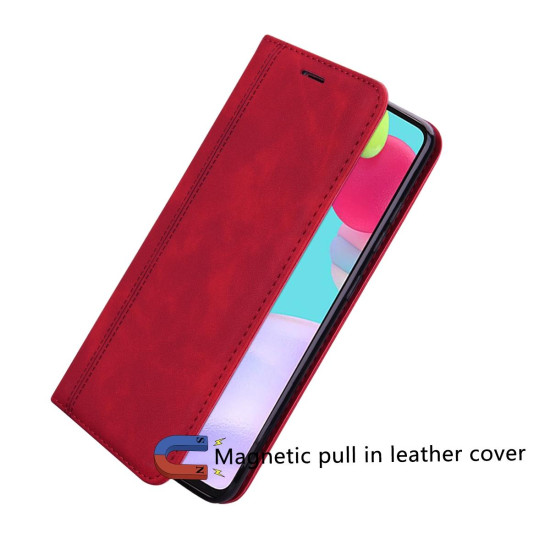 For Samsung Galaxy S24+ Frosted Business Magnetic Horizontal Flip PU Phone Case(Red)