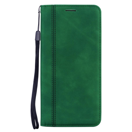 For Samsung Galaxy S24+ Frosted Business Magnetic Horizontal Flip PU Phone Case(Green)