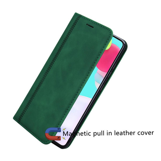 For Samsung Galaxy S24+ Frosted Business Magnetic Horizontal Flip PU Phone Case(Green)