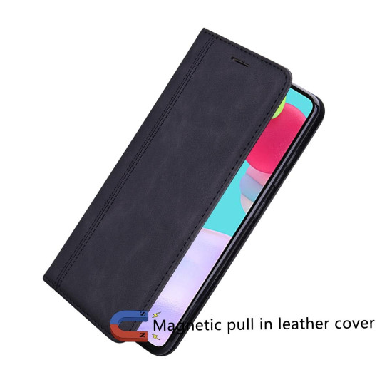 For Samsung Galaxy S24+ Frosted Business Magnetic Horizontal Flip PU Phone Case(Black)