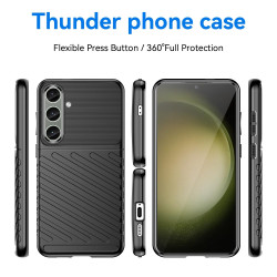 For Samsung Galaxy S24+ 5G Thunderbolt Shockproof TPU Phone Case(Black)