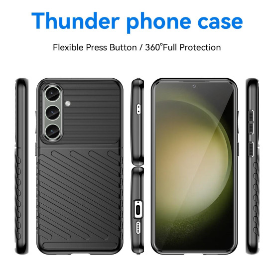 For Samsung Galaxy S24+ 5G Thunderbolt Shockproof TPU Phone Case(Black)