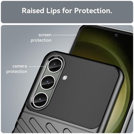 For Samsung Galaxy S24+ 5G Thunderbolt Shockproof TPU Phone Case(Black)