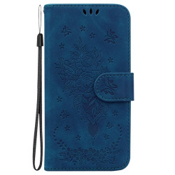 For Samsung Galaxy S24+ 5G Butterfly Rose Embossed Leather Phone Case(Blue)