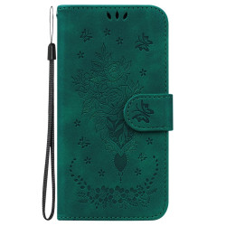 For Samsung Galaxy S24+ 5G Butterfly Rose Embossed Leather Phone Case(Green)
