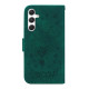 For Samsung Galaxy S24+ 5G Butterfly Rose Embossed Leather Phone Case(Green)