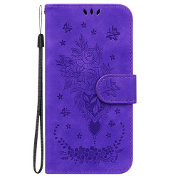 For Samsung Galaxy S24+ 5G Butterfly Rose Embossed Leather Phone Case(Purple)