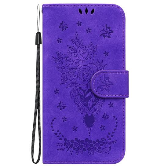 For Samsung Galaxy S24+ 5G Butterfly Rose Embossed Leather Phone Case(Purple)