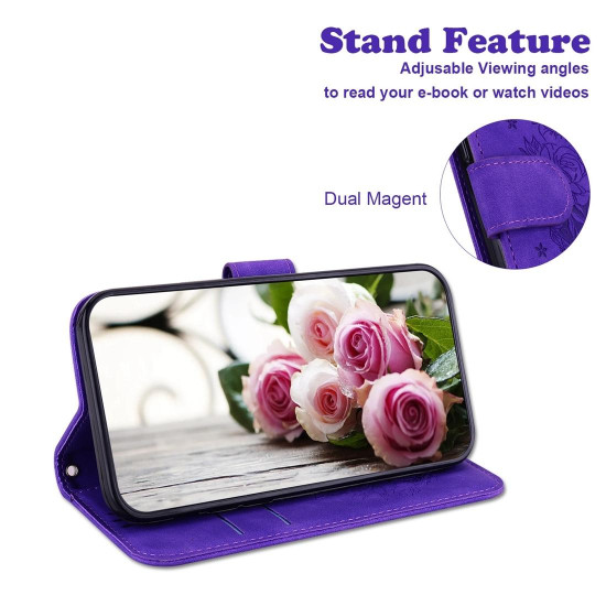 For Samsung Galaxy S24+ 5G Butterfly Rose Embossed Leather Phone Case(Purple)