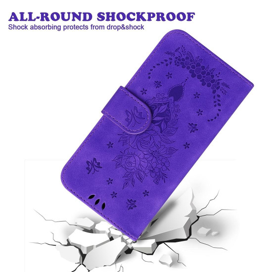 For Samsung Galaxy S24+ 5G Butterfly Rose Embossed Leather Phone Case(Purple)