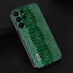 For Samsung Galaxy S23 5G ABEEL Genuine Leather Weilai Series Phone Case(Green)