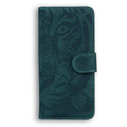 For Samsung Galaxy S24+ 5G Tiger Embossing Pattern Flip Leather Phone Case(Green)