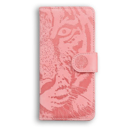 For Samsung Galaxy S24+ 5G Tiger Embossing Pattern Flip Leather Phone Case(Pink)
