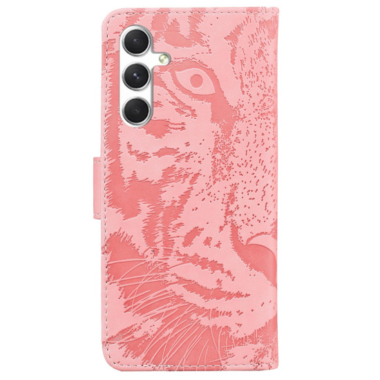 For Samsung Galaxy S24+ 5G Tiger Embossing Pattern Flip Leather Phone Case(Pink)