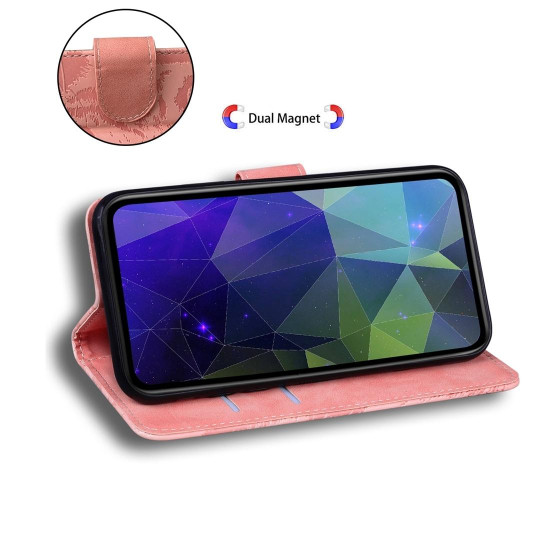 For Samsung Galaxy S24+ 5G Tiger Embossing Pattern Flip Leather Phone Case(Pink)