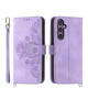For Samsung Galaxy S24+ 5G Skin-feel Flowers Embossed Wallet Leather Phone Case(Purple)