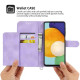 For Samsung Galaxy S24+ 5G Skin-feel Flowers Embossed Wallet Leather Phone Case(Purple)