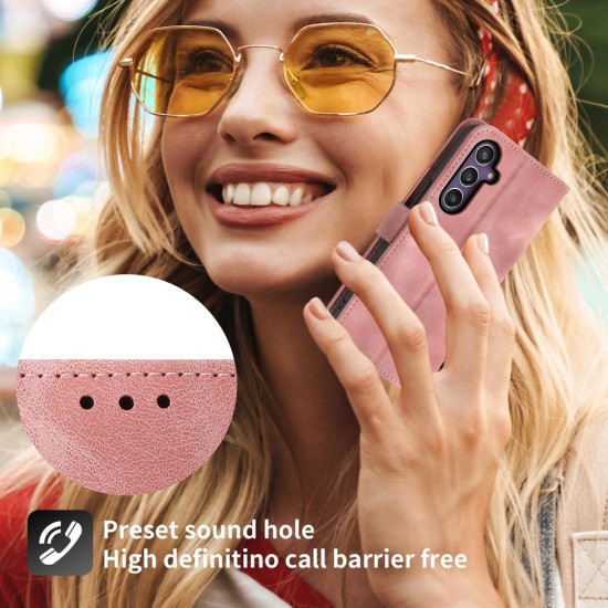 For Samsung Galaxy S24+ 5G Skin-feel Flowers Embossed Wallet Leather Phone Case(Pink)