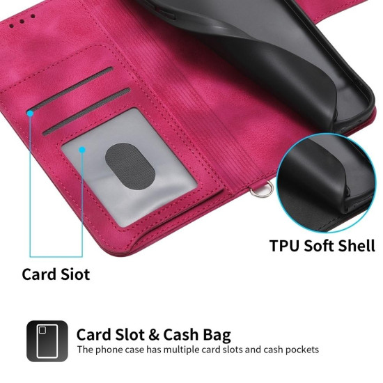 For Samsung Galaxy S24+ 5G Skin-feel Flowers Embossed Wallet Leather Phone Case(Wine Red)