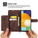 For Samsung Galaxy S24+ 5G Skin-feel Flowers Embossed Wallet Leather Phone Case(Brown)