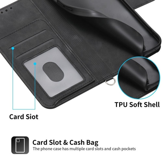 For Samsung Galaxy S24+ 5G Skin-feel Flowers Embossed Wallet Leather Phone Case(Black)