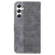 For Samsung Galaxy S24+ 5G Geometric Embossed Leather Phone Case(Grey)