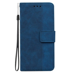 For Samsung Galaxy S24+ 5G Geometric Embossed Leather Phone Case(Blue)
