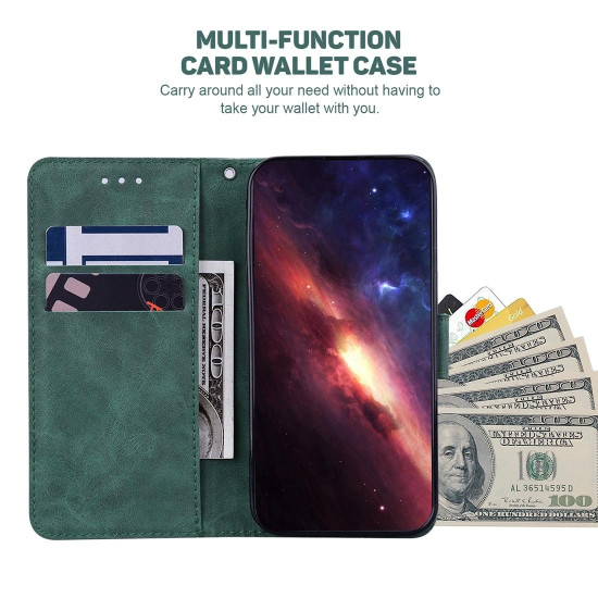 For Samsung Galaxy S24+ 5G Geometric Embossed Leather Phone Case(Green)