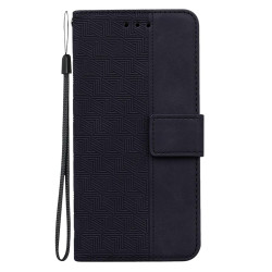 For Samsung Galaxy S24+ 5G Geometric Embossed Leather Phone Case(Black)