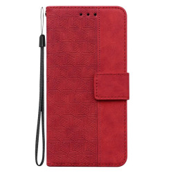For Samsung Galaxy S24+ 5G Geometric Embossed Leather Phone Case(Red)