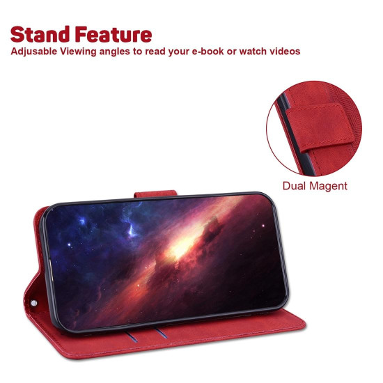 For Samsung Galaxy S24+ 5G Geometric Embossed Leather Phone Case(Red)