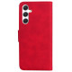 For Samsung Galaxy S24+ 5G Skin Feel Pure Color Flip Leather Phone Case(Red)