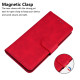 For Samsung Galaxy S24+ 5G Skin Feel Pure Color Flip Leather Phone Case(Red)