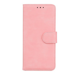 For Samsung Galaxy S24+ 5G Skin Feel Pure Color Flip Leather Phone Case(Pink)