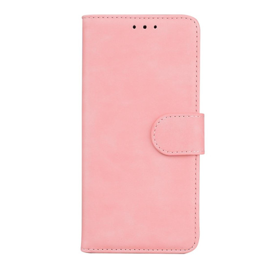 For Samsung Galaxy S24+ 5G Skin Feel Pure Color Flip Leather Phone Case(Pink)