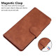 For Samsung Galaxy S24+ 5G Skin Feel Pure Color Flip Leather Phone Case(Brown)