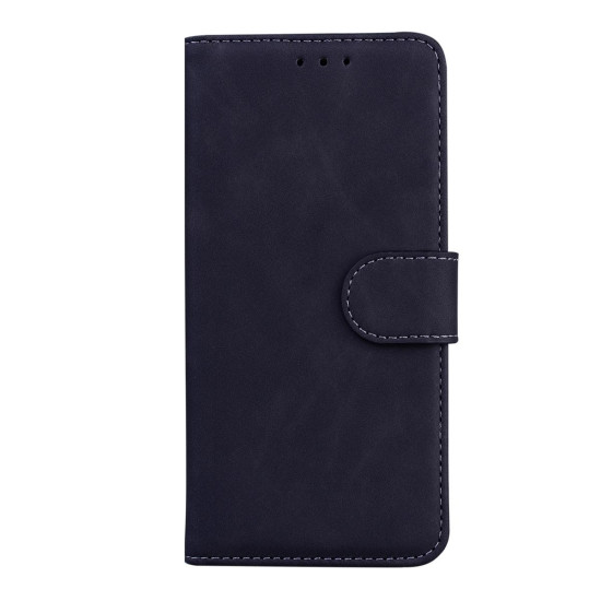 For Samsung Galaxy S24+ 5G Skin Feel Pure Color Flip Leather Phone Case(Black)
