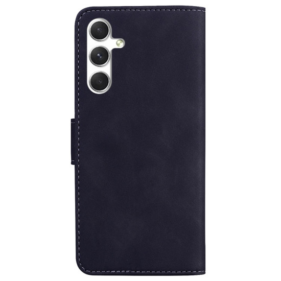 For Samsung Galaxy S24+ 5G Skin Feel Pure Color Flip Leather Phone Case(Black)